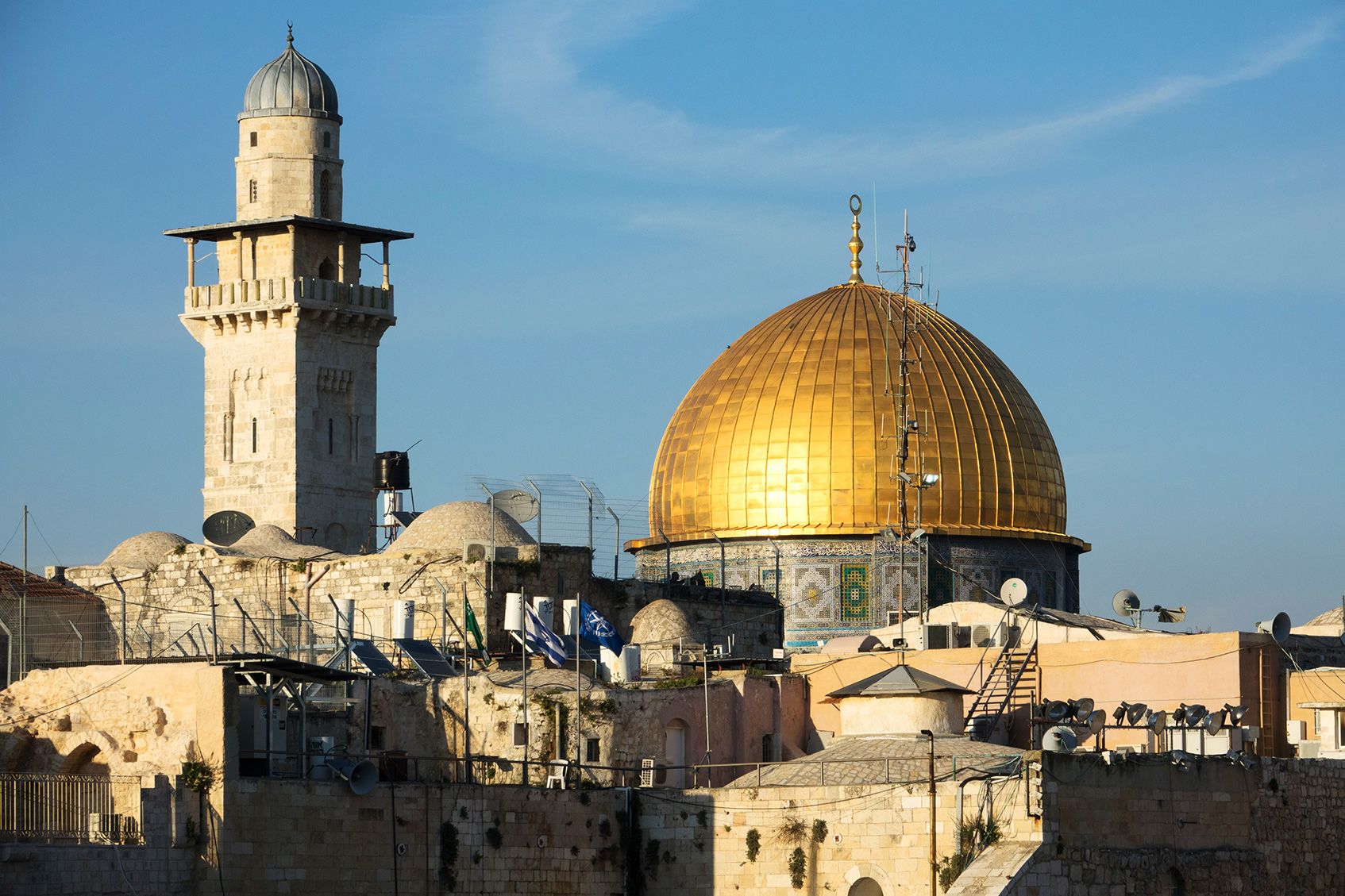 Die goldene Kuppel des Felsendoms ist unverwechselbares Wahrzeichen Jerusalems. Golden ist sie allerdings erst seit 1962.